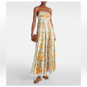NWT FARM Rio Off White Tropical Lightness Sleeveless Maxi Dress Size XS